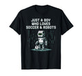Just Who Loves Soccer Robots Ball Play T-Shirt - Aesthetic Graphic Unisex