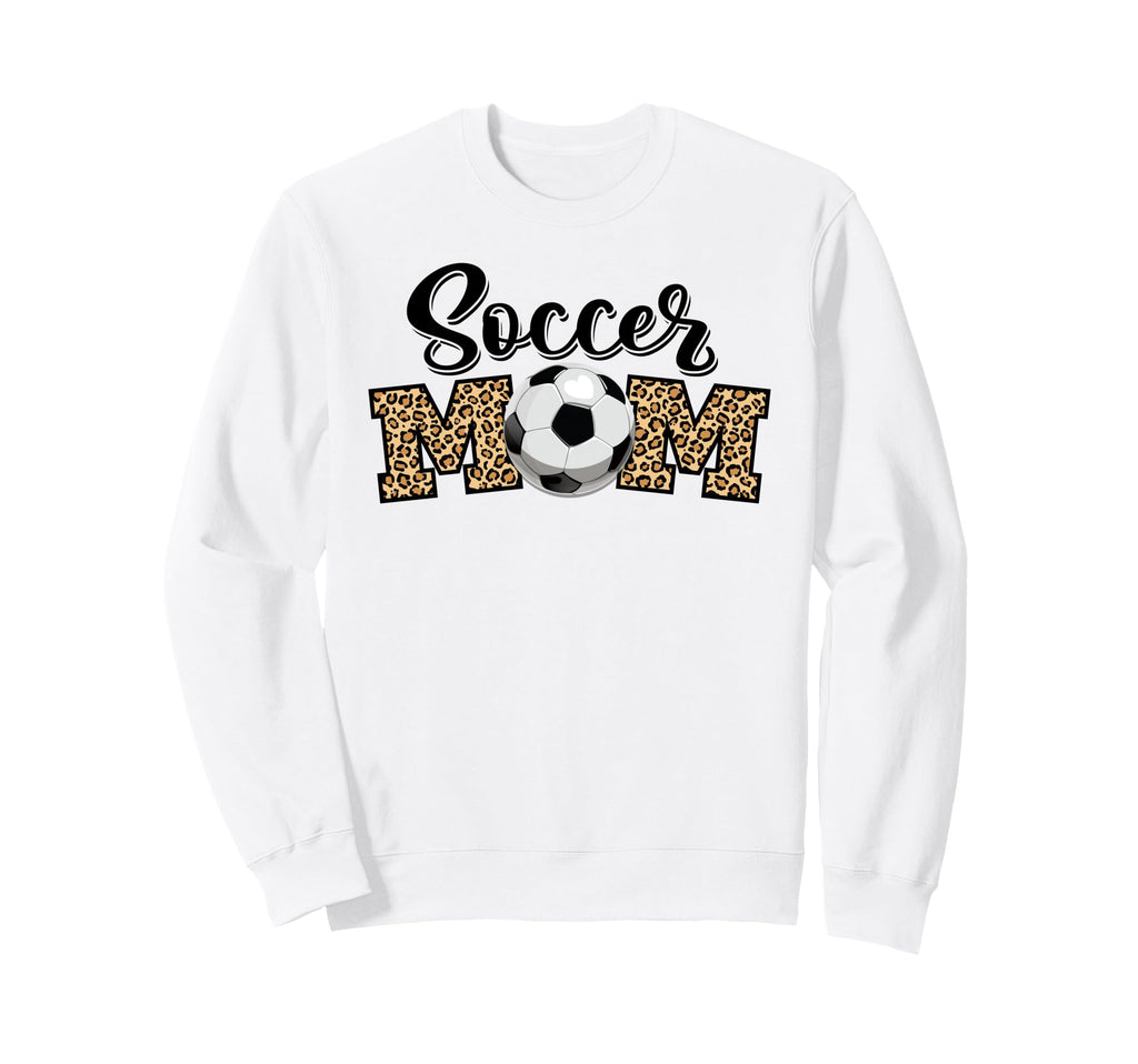Soccer Mom Leopard Soccer Ball Sports Sweatshirt - Unique Graphic Unisex