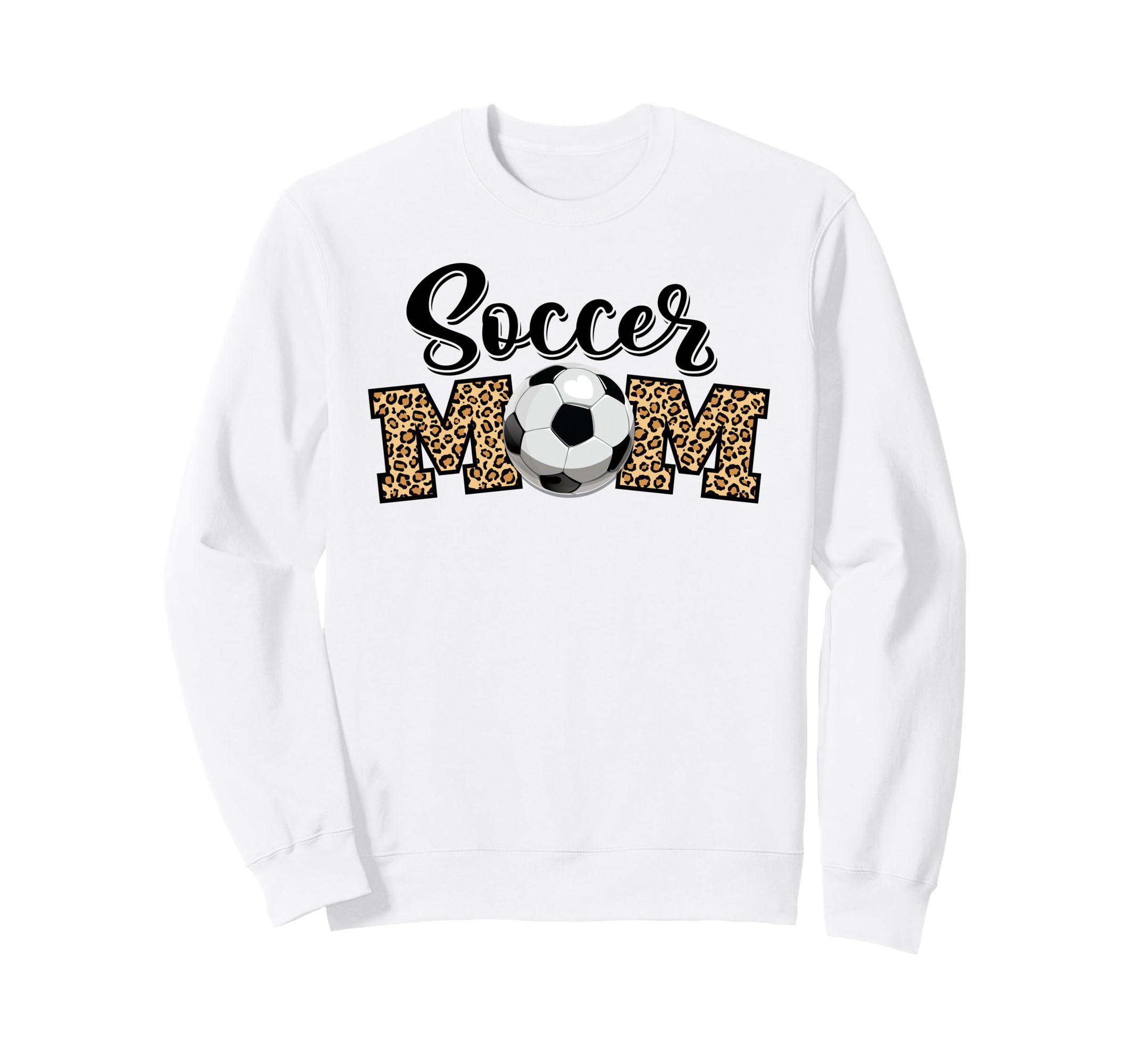 Soccer Mom Leopard Soccer Ball Sports Sweatshirt - Unique Graphic Unisex