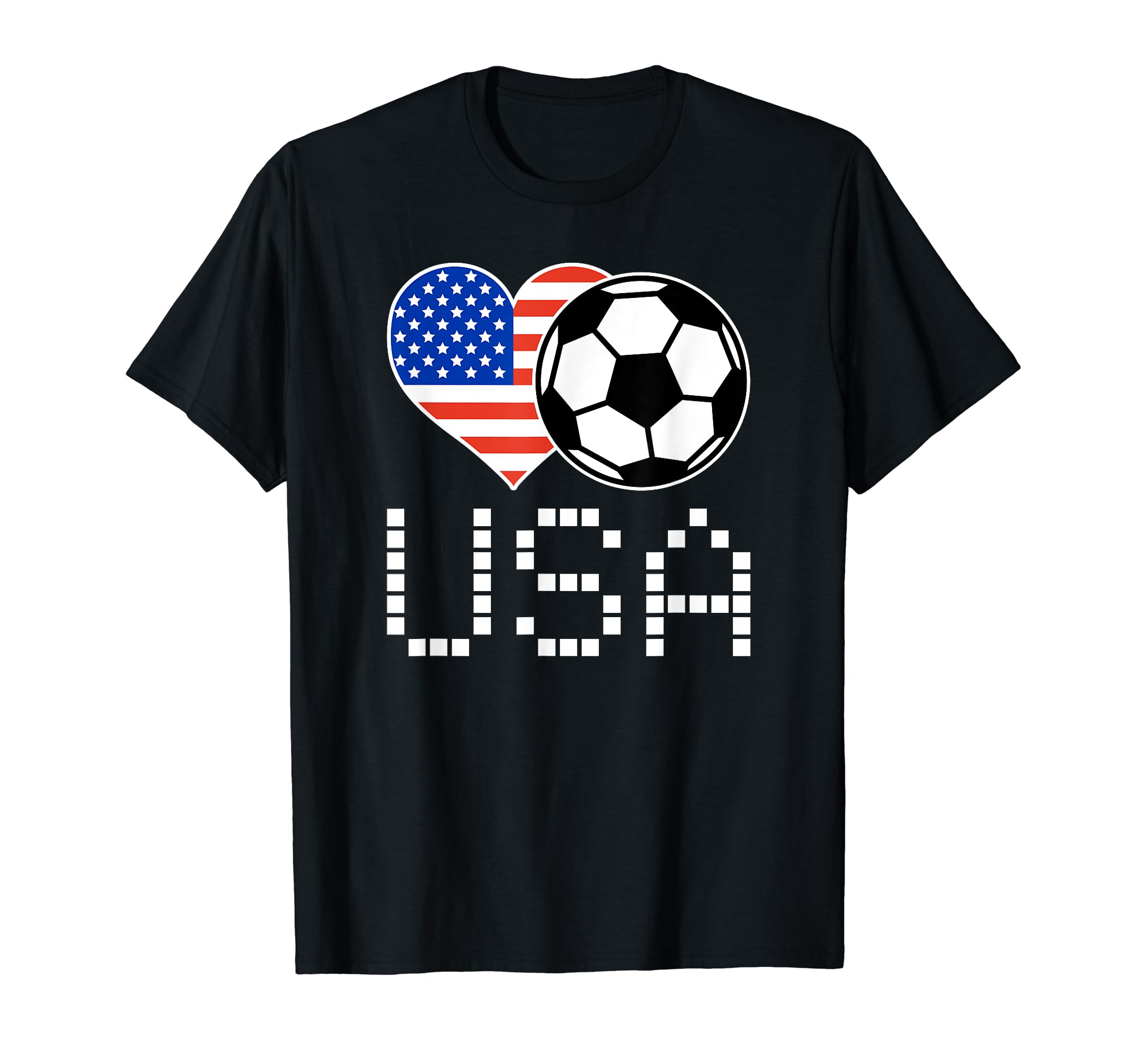 Usa Soccer American Flag Love Country T-Shirt - Custom Art Print Unisex