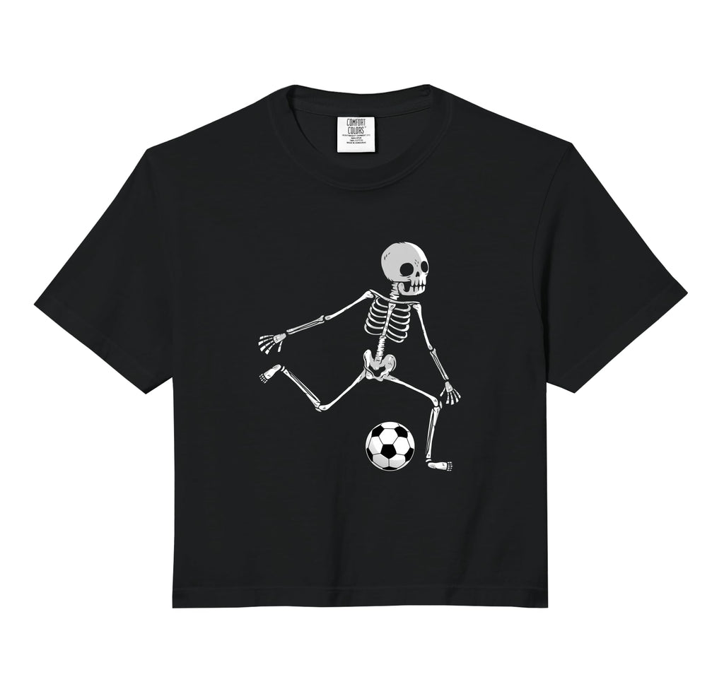 Skeleton Soccer Funny Halloween Party Sport T-Shirt - Graphic Print Unisex