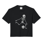 Skeleton Soccer Funny Halloween Party Sport T-Shirt - Graphic Print Unisex