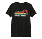 Eat Sleep Soccer Repeat Tri Blend T-Shirt - Aesthetic Graphic Men Women