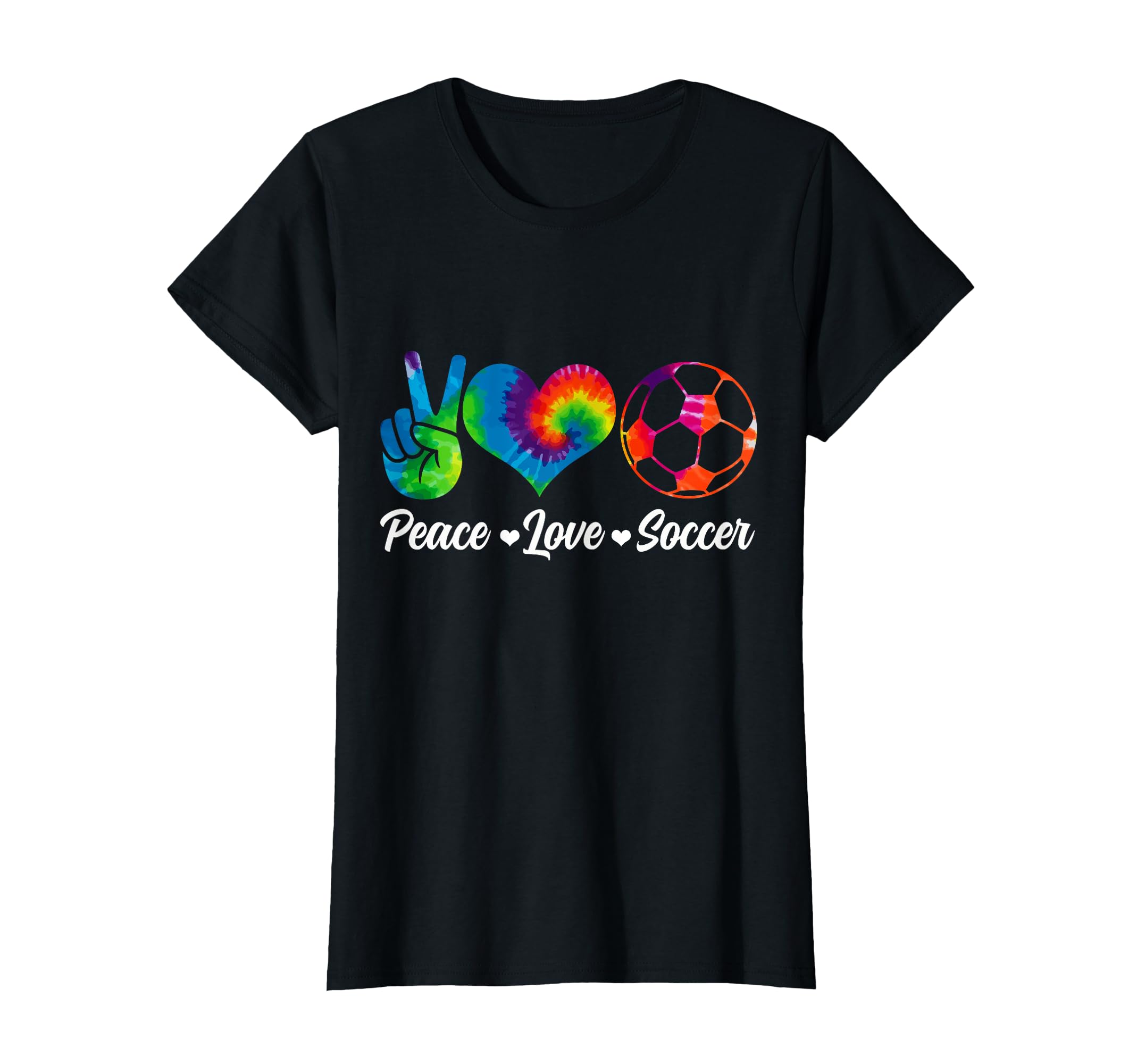 Soccer Tie Dye Peace Love Soccer Player T-Shirt - Trendy Graphic Unisex
