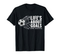 Life Is About Goals Assists Funny Sport Mom T-Shirt - Graphic Print Unisex