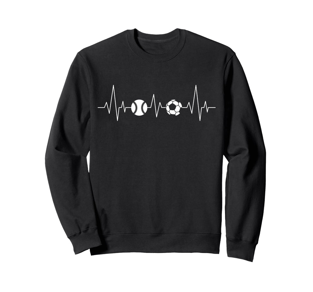 Soccer Baseball Heartbeat Sweatshirt - Casual Everyday Wear for Adults