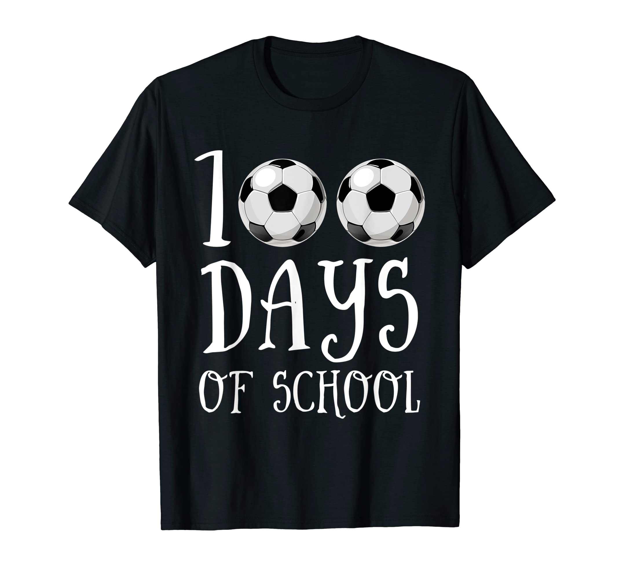 100 Days School Soccer Ball Happy 100Th T-Shirt - Graphic Print Men Women