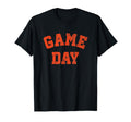 Football Game Day Orange Text T-Shirt - Trendy Graphic Men Women
