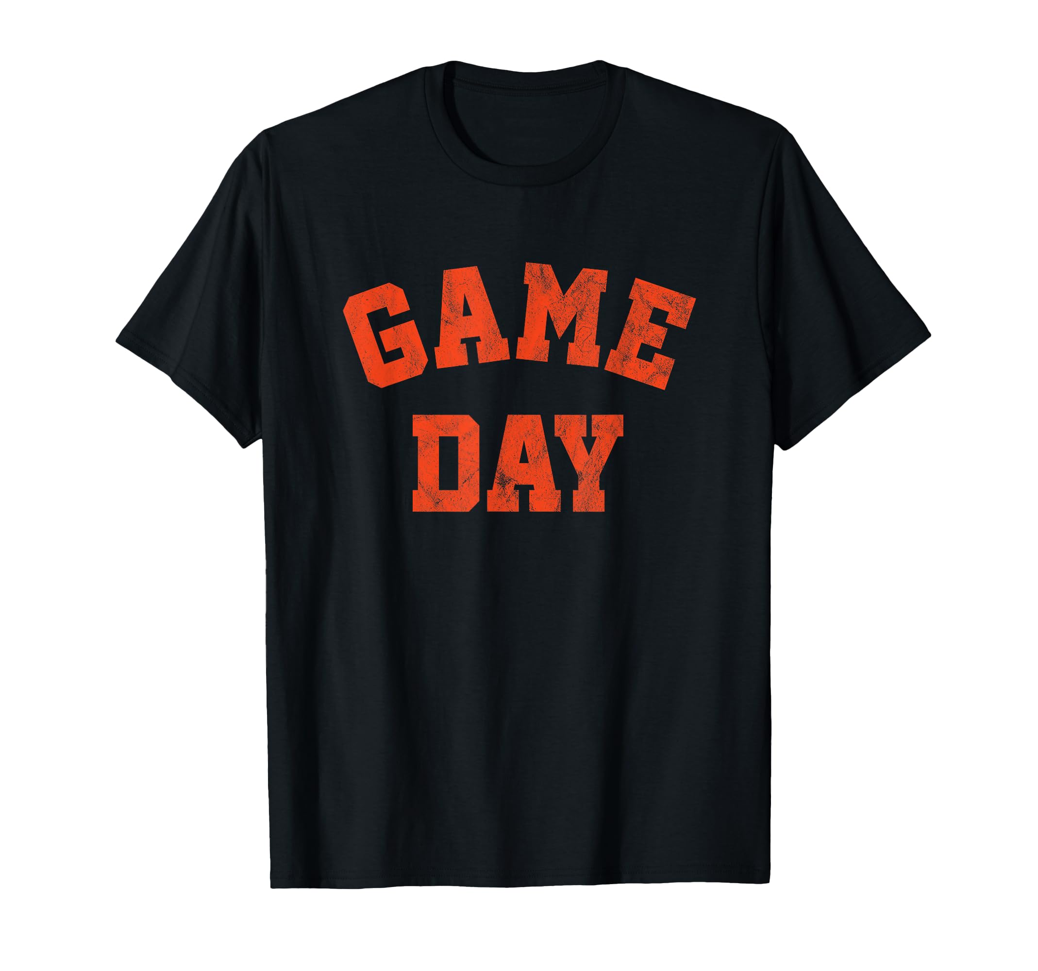 Football Game Day Orange Text T-Shirt - Trendy Graphic Men Women