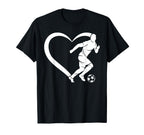 Soccer Player Soccer Heart Soccer T-Shirt - Casual Everyday Wear Unisex
