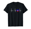 Haiti Heart Haitian Heartbeat Ekg T-Shirt - Casual Everyday Wear Men Women