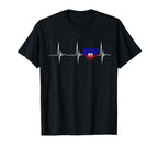 Haiti Heart Haitian Heartbeat Ekg T-Shirt - Casual Everyday Wear Men Women