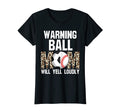 Womens Warning Ball Mom Will Yell T-Shirt - Unique Graphic for Adults
