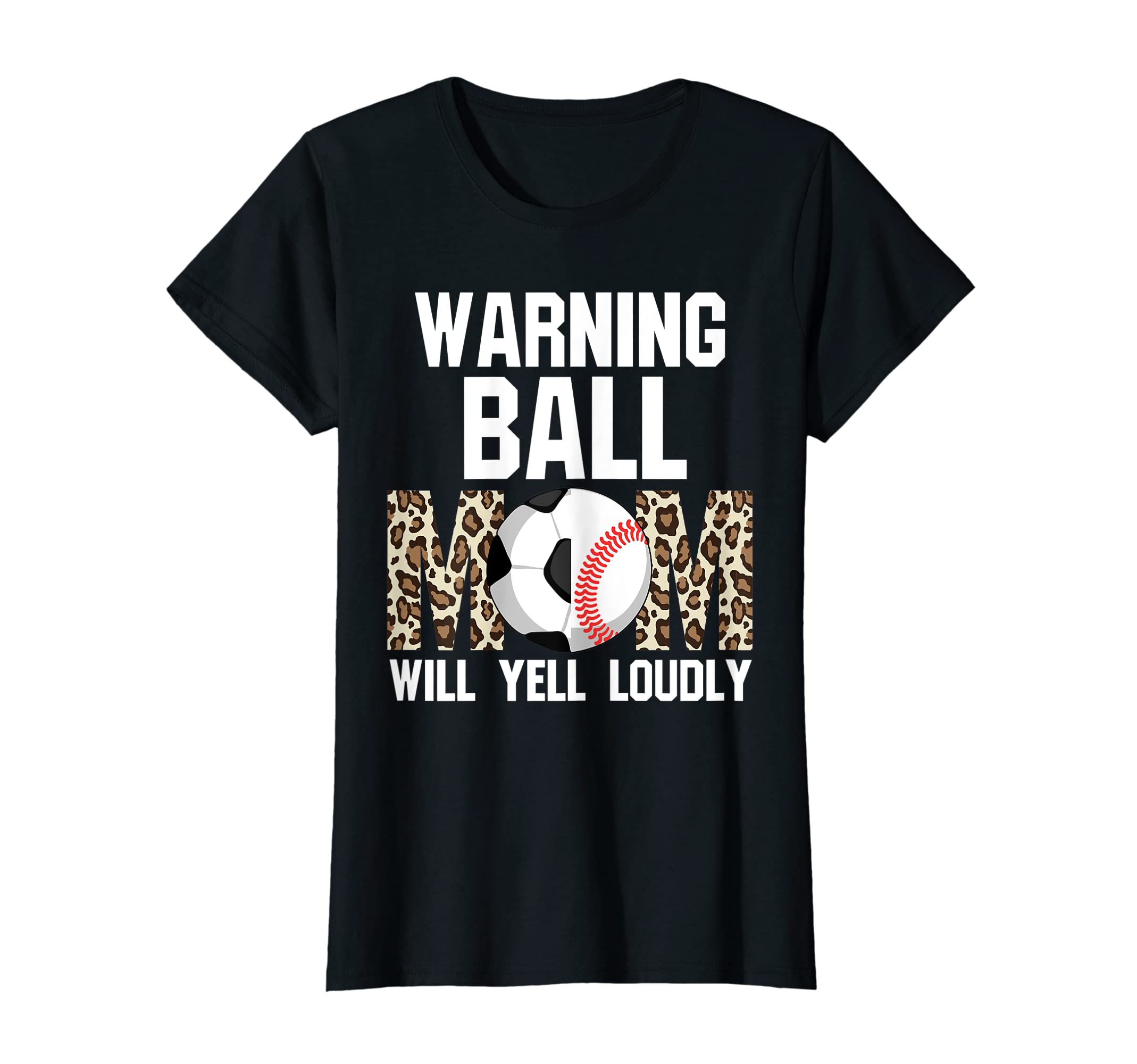 Womens Warning Ball Mom Will Yell T-Shirt - Unique Graphic for Adults