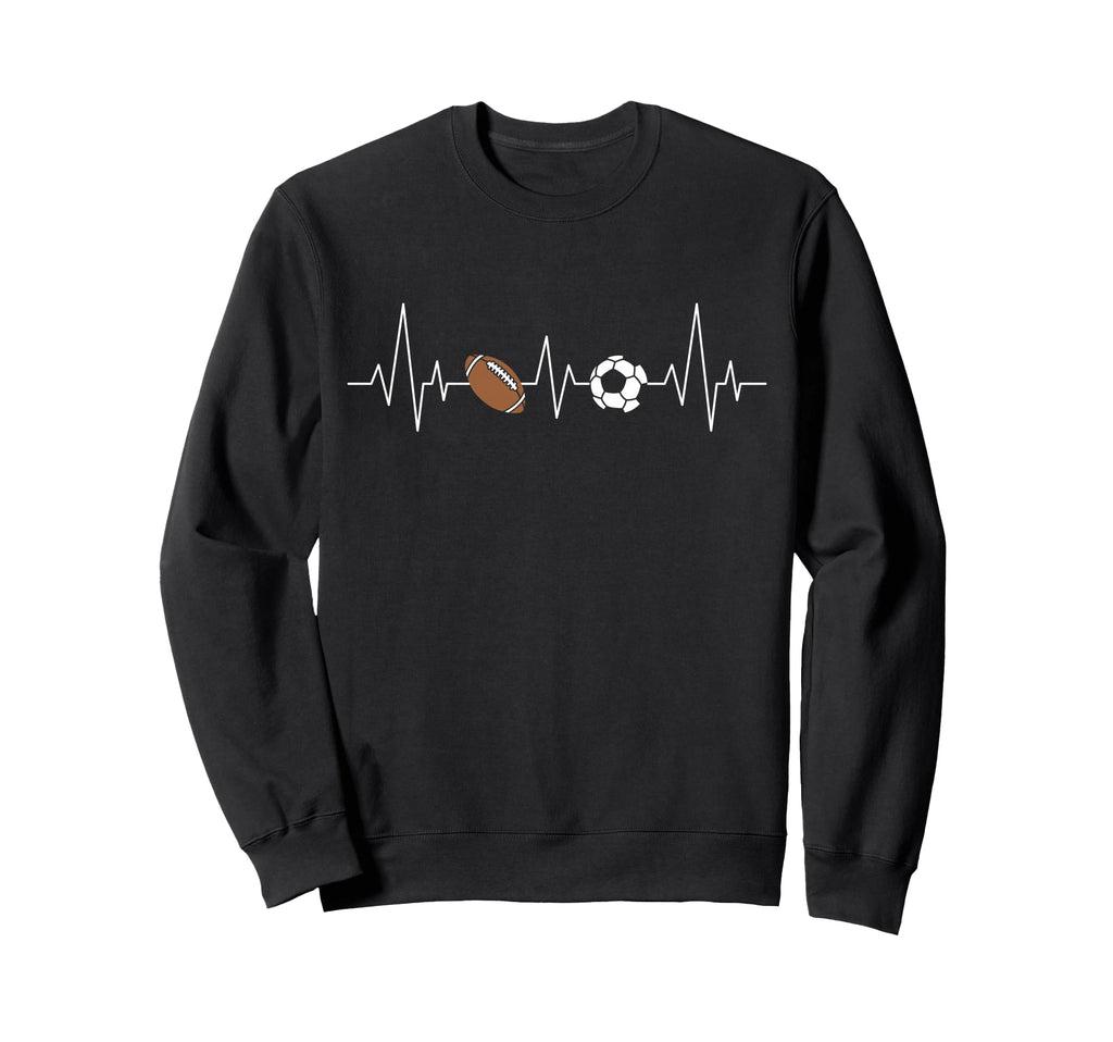 Soccer Football Heartbeat Funny Sport Sweatshirt - Unique Graphic Unisex