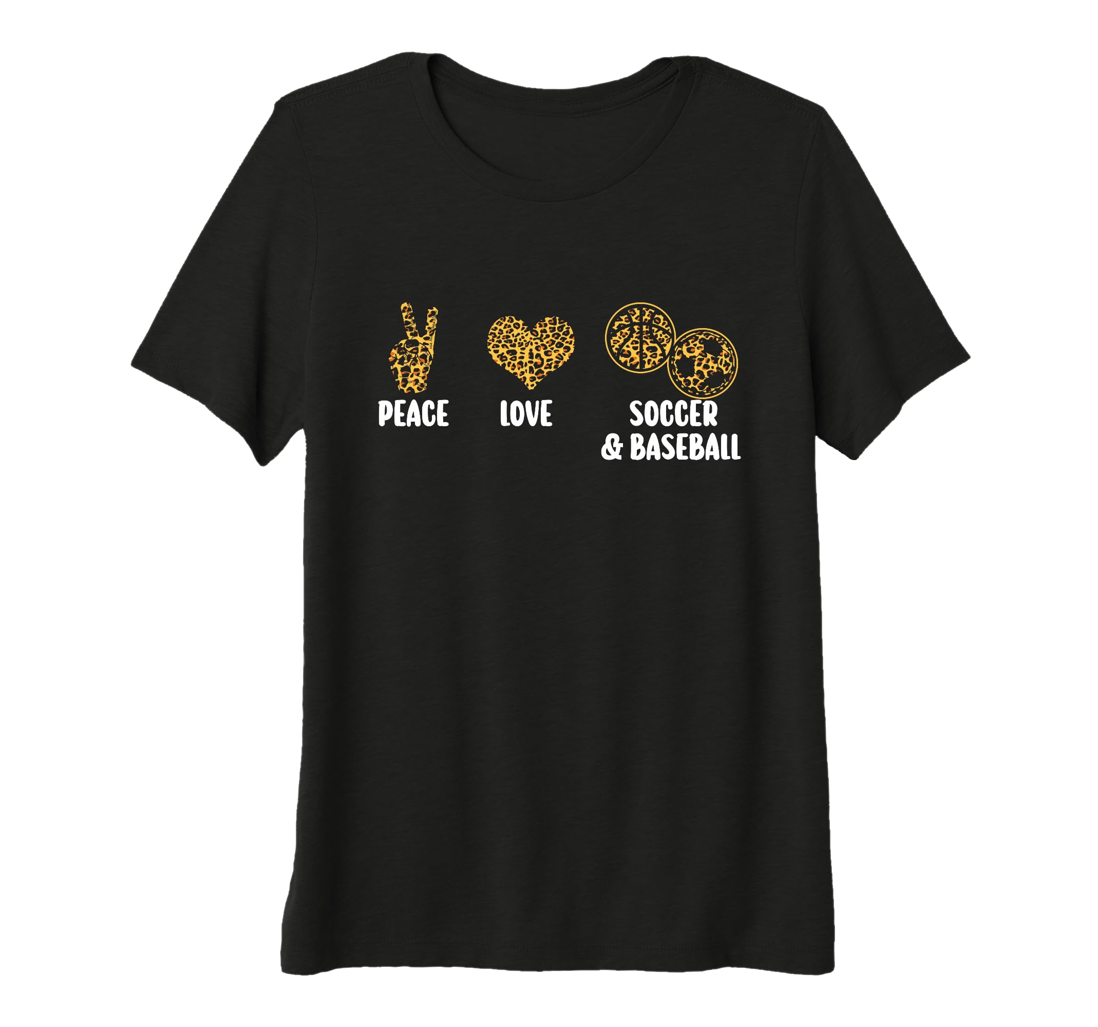 Womens Peace Love Soccer Basketball T-Shirt - Unique Graphic for Adults