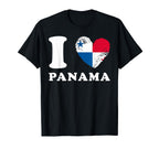 I Love Panama Heart Flag Panama T-Shirt - Minimalist Print Unisex