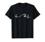 Surfer Surfing Wave Heartbeat Gifts T-Shirt - Aesthetic Graphic Unisex