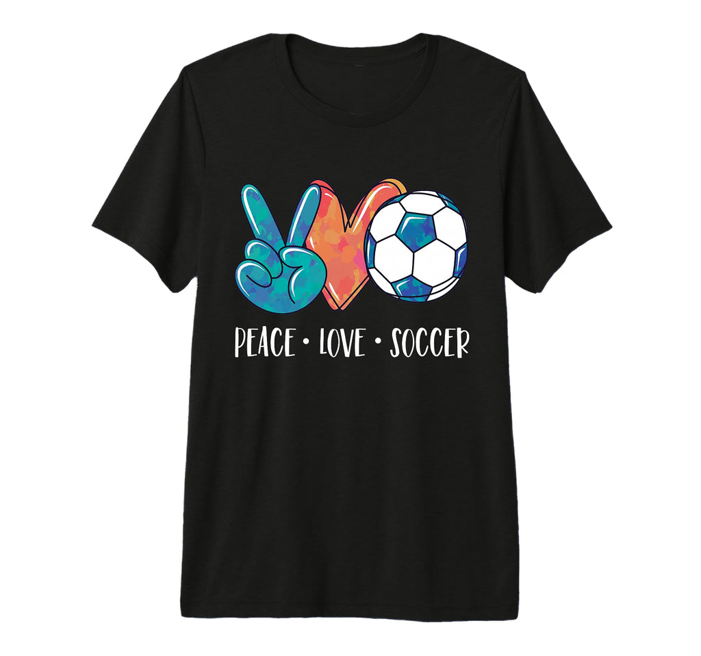 Soccer Lovers Peace Love Soccer T-Shirt - Casual Everyday Wear Men Women