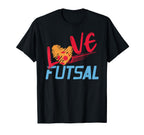 Love Futsal Heart Ball Indoor Soccer T-Shirt - Streetwear Style Unisex