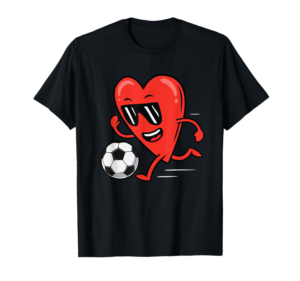 Funny Soccer Valentines Day Heart T-Shirt - Casual Everyday Wear Unisex
