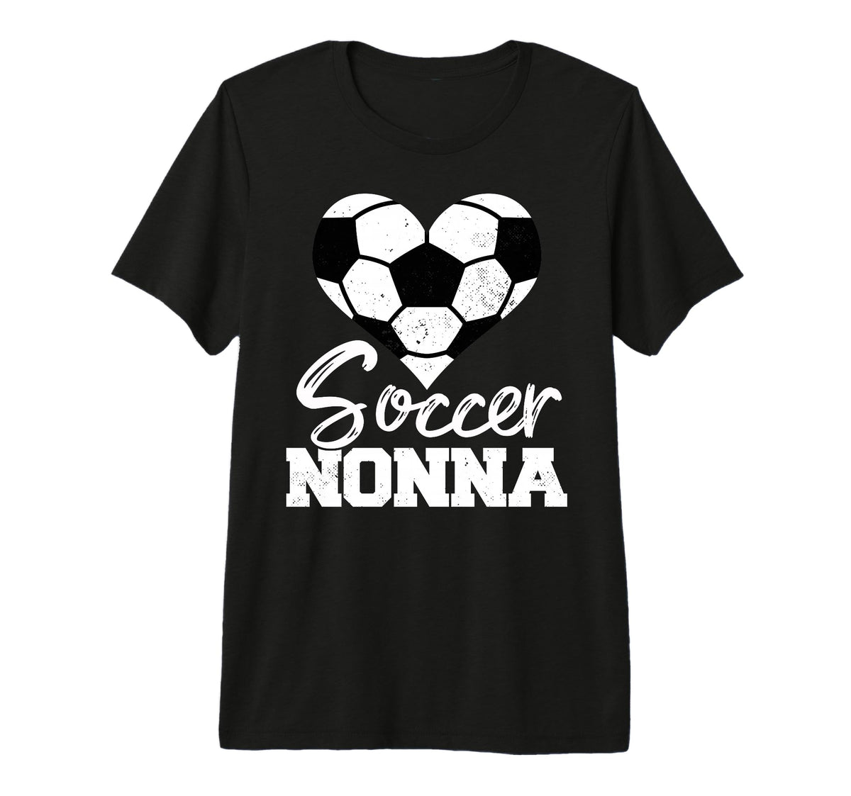 Soccer Nonna Heart Funny Heartfelt T-Shirt - Fun Novelty Design for Adults