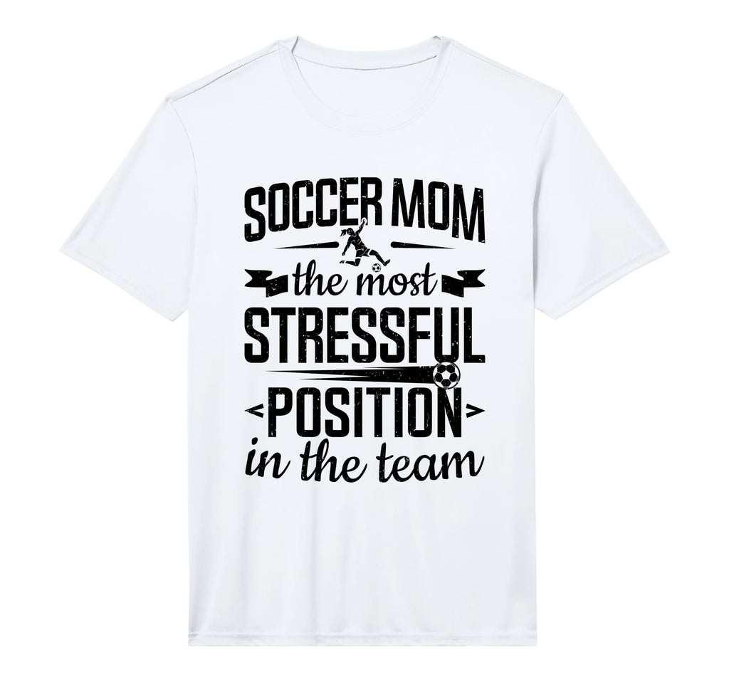 Mens Soccer Mom Stressful Position T-Shirt - Minimalist Print for Adults