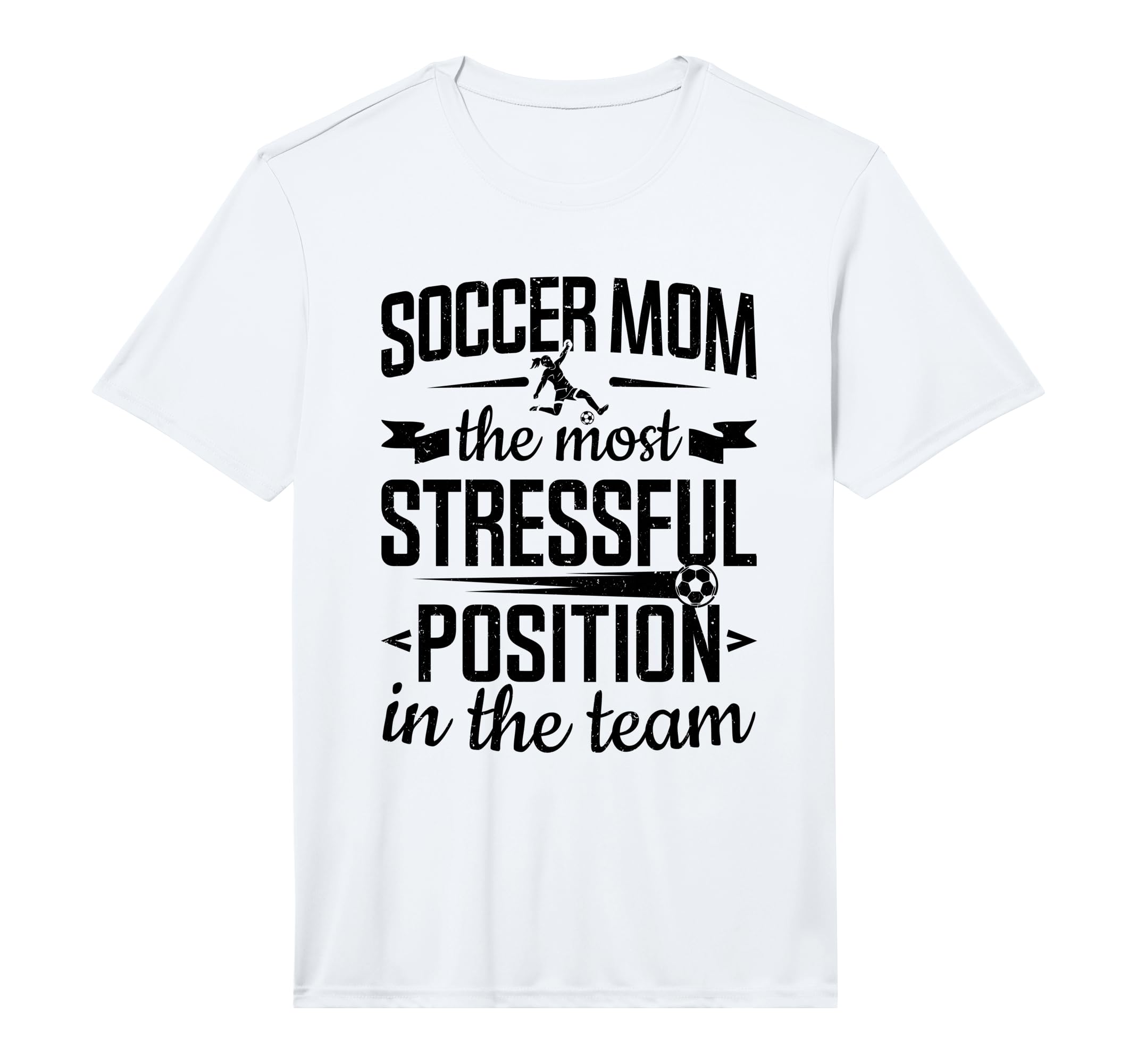 Mens Soccer Mom Stressful Position T-Shirt - Minimalist Print for Adults