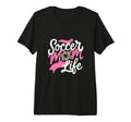 Soccer Mom Life Leopard Mama Tri Blend T-Shirt - Fun Novelty Design Unisex