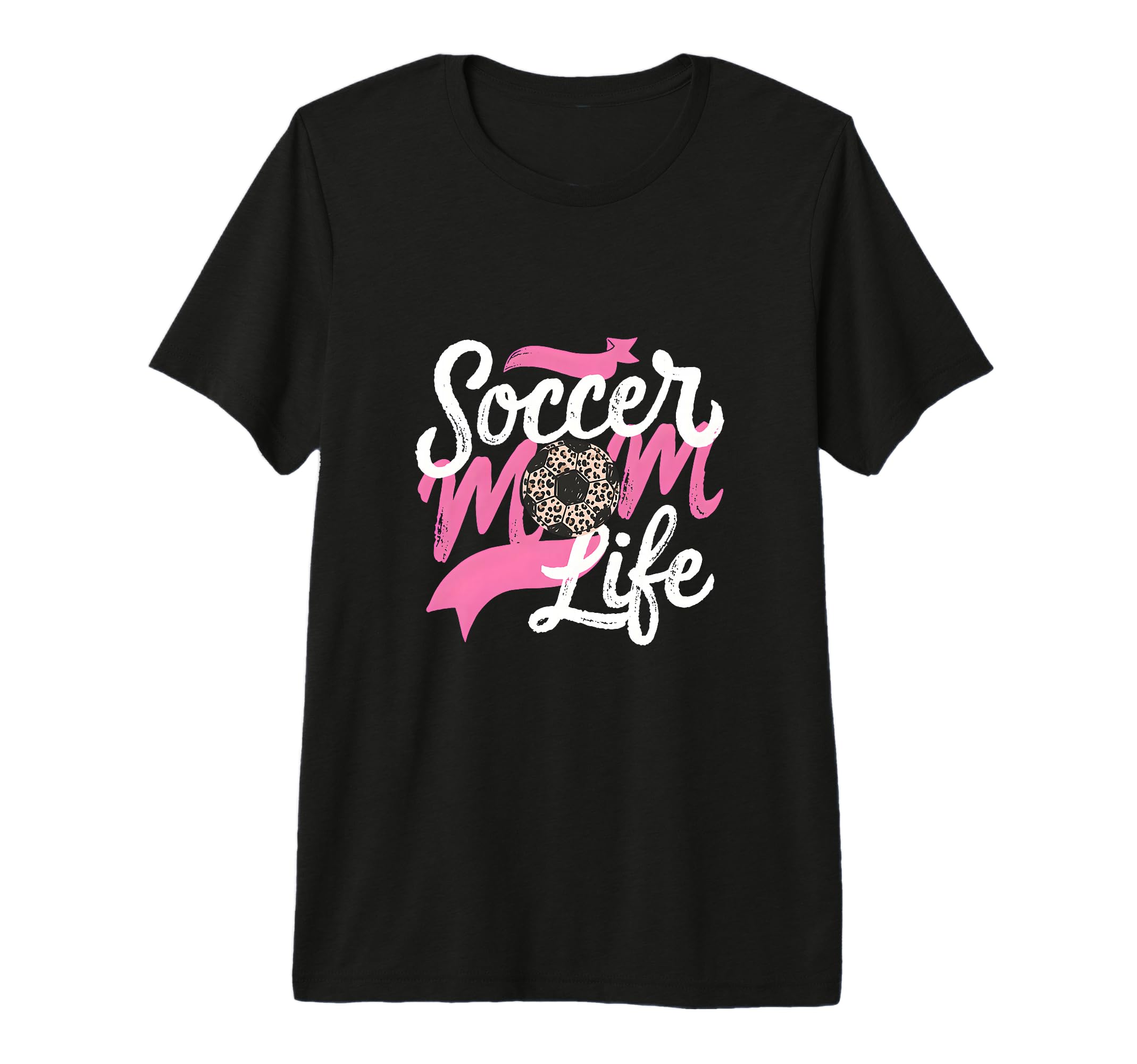 Soccer Mom Life Leopard Mama Tri Blend T-Shirt - Fun Novelty Design Unisex
