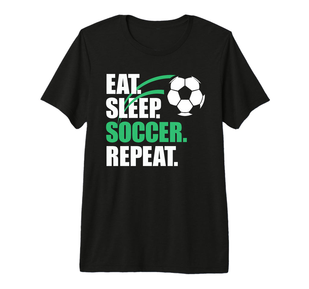 Eat Sleep Soccer Repeat Coaches Players T-Shirt - Graphic Print for Adults
