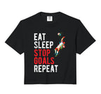 Eat Sleep Stop Goals Repeat Hoodie - Casual Everyday Wear for Adults