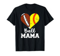 Ball Mama Funny Football Softball T-Shirt - Minimalist Print for Adults