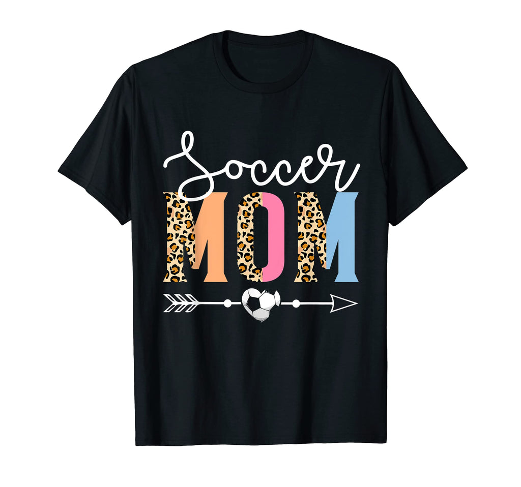 Soccer Mom Soccer Game Mothers Day Leopard T-Shirt - Novelty Apparel Unisex