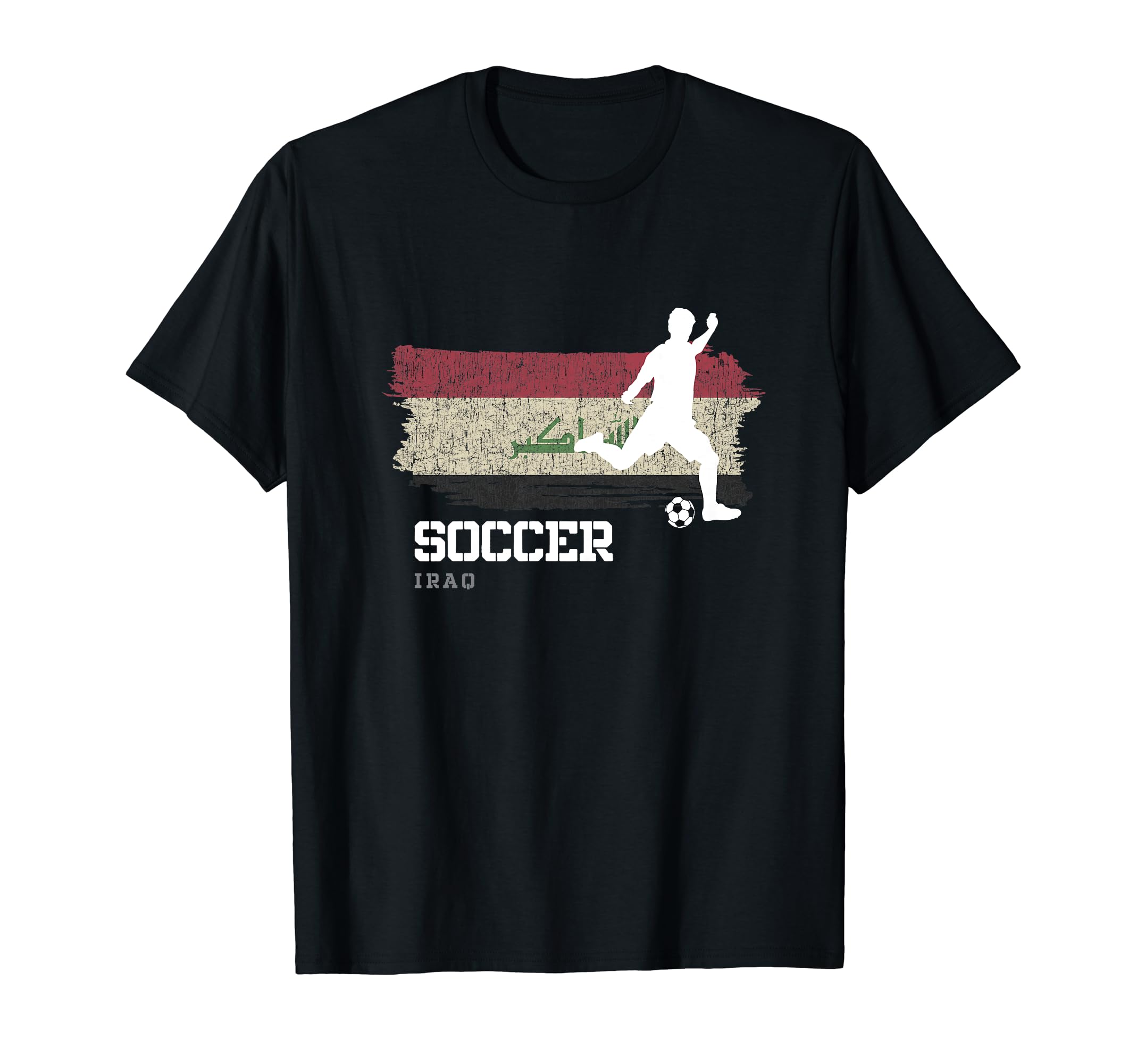 Soccer Iraq Flag Football Team T-Shirt - Casual Everyday Wear Men Women
