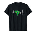 Heartbeat Brazilian Flag Brazil T-Shirt - Aesthetic Graphic for Adults
