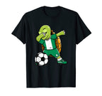 Dabbing Turtle Nigeria Soccer Fans Jersey T-Shirt - Novelty Apparel Unisex