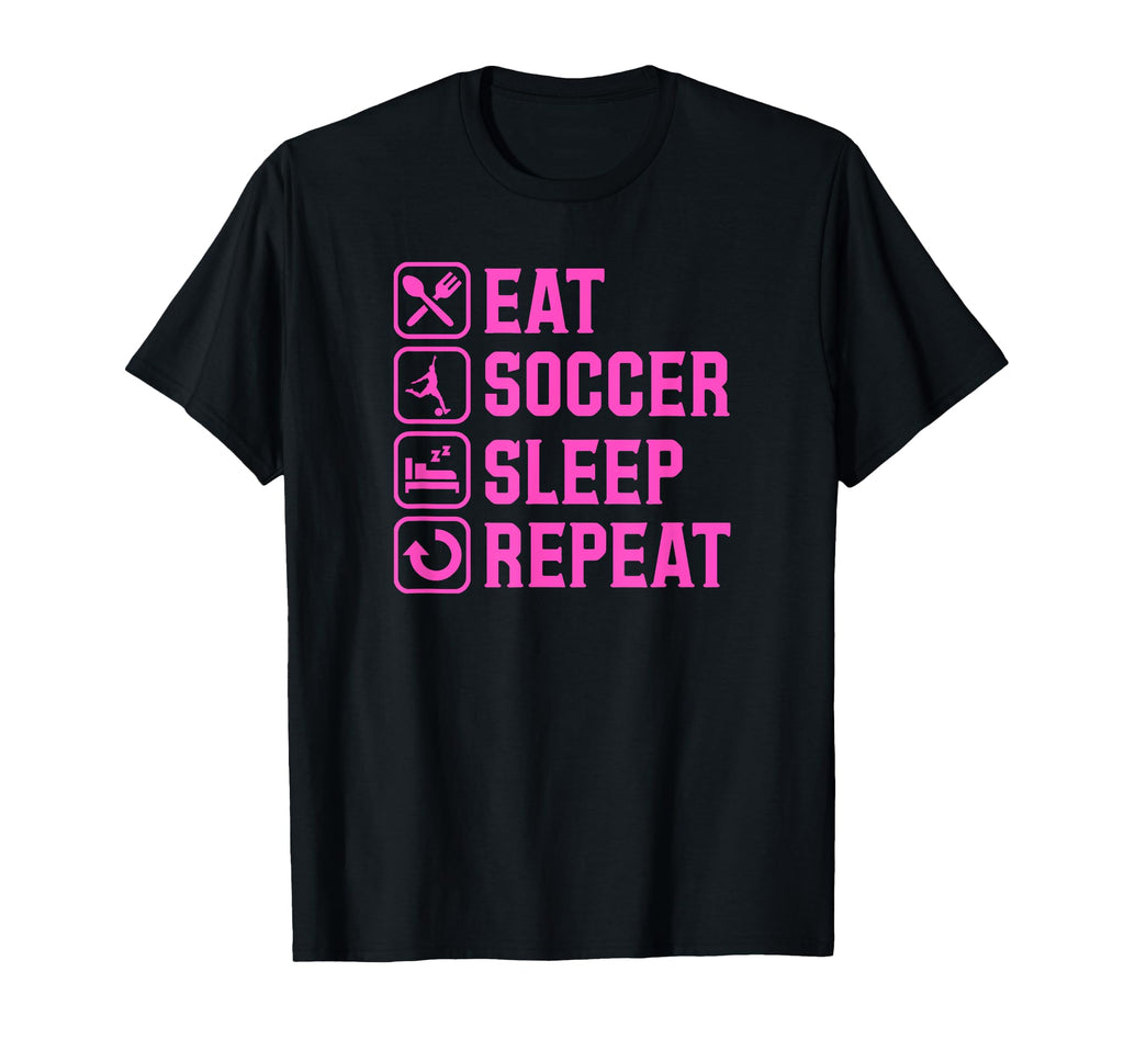 Eat Soccer Sleep Repeat Simple Basic T-Shirt - Unique Graphic for Adults