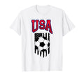 Grunge Aesthetic Usa Flag Soccer Fans T-Shirt - Graphic Print Unisex