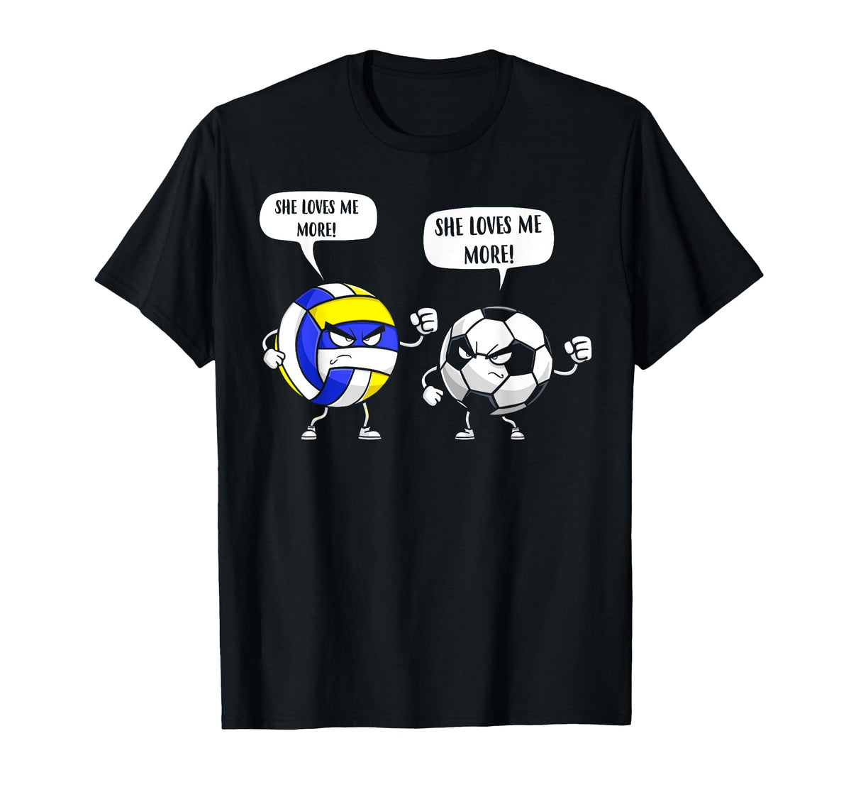 Volleyball Soccer She Loves Me More T-Shirt - Graphic Print Unisex