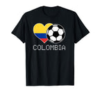 Colombia Soccer Colombian Flag Love T-Shirt - Minimalist Print Men Women