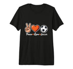 Peace Love Soccer Funny Soccer Player T-Shirt - Graphic Print Men Women