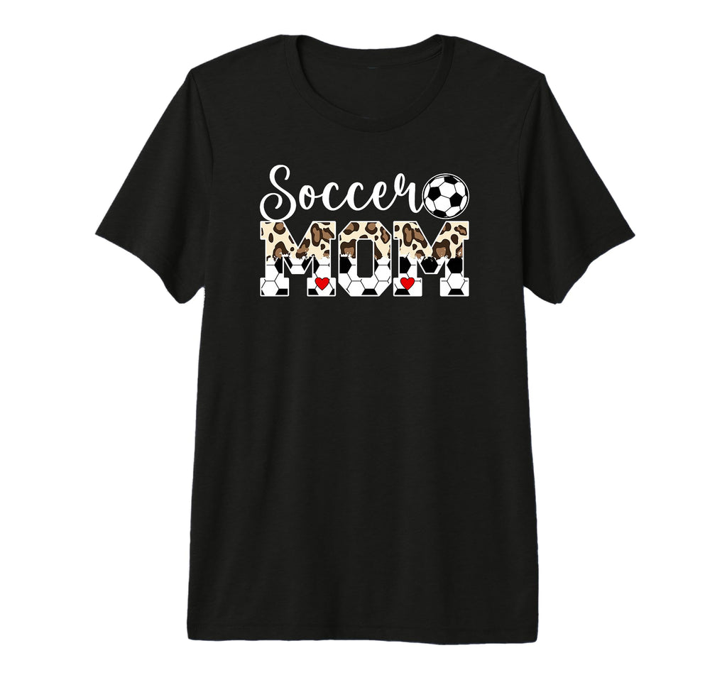 Soccer Mom Soccer Player Mama Leopard T-Shirt - Graphic Print Unisex