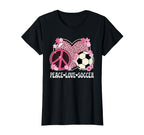 Peace Love Soccer Lover Outfit Cheetah T-Shirt - Trendy Graphic Unisex
