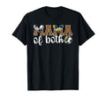 Mama Both Leopard Soccer Volleyball Mom T-Shirt - Graphic Print Unisex