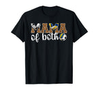 Mama Both Leopard Soccer Volleyball Mom T-Shirt - Graphic Print Unisex