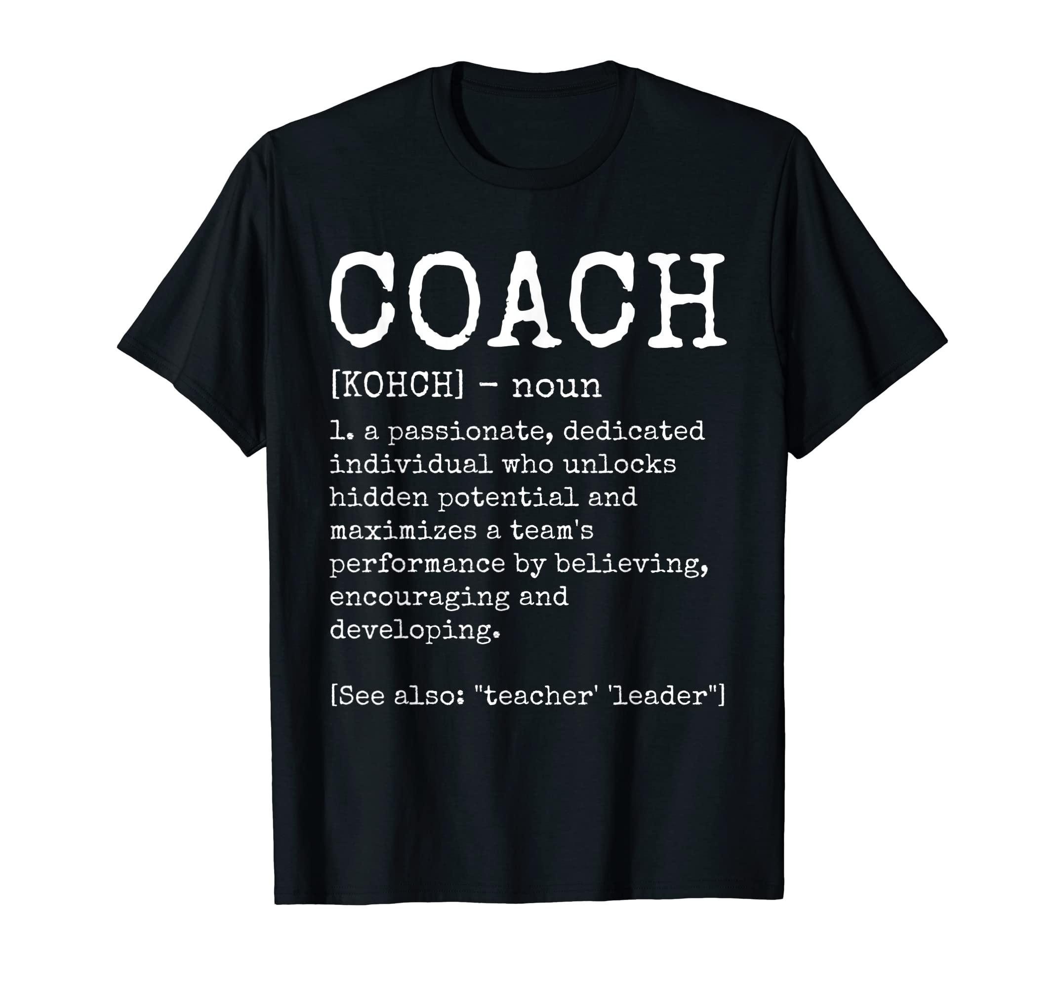 Coach Definition Funny Coaching Sports T-Shirt - Minimalist Print Unisex