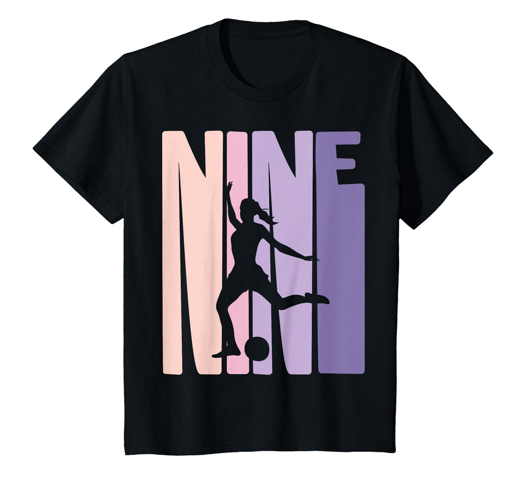 9 Years Soccer Gift 9Th Birthday T-Shirt - Custom Art Print for Adults