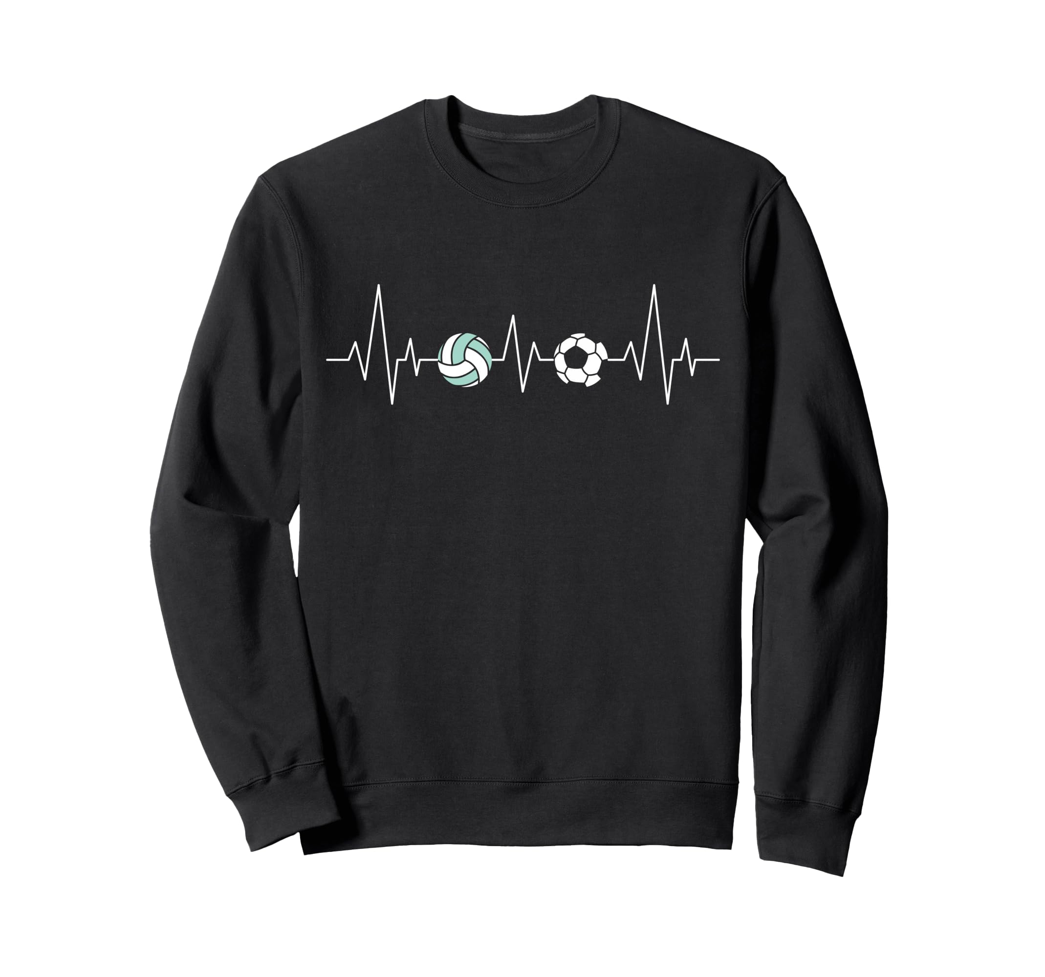 Soccer Volleyball Heartbeat Funny Sweatshirt - Custom Art Print Men Women