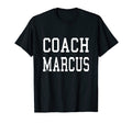 Coach Marcus Custom Football Soccer T-Shirt - Minimalist Print for Adults